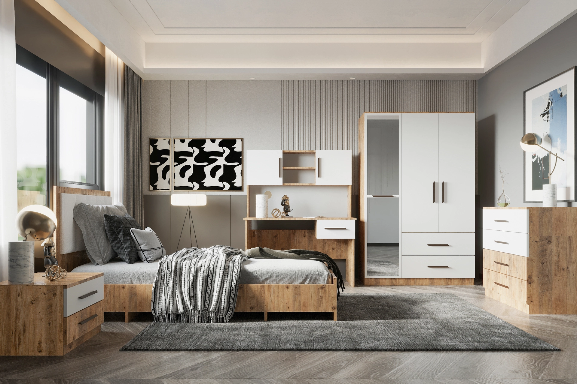 ZİTA YOUTH ROOM SET, 3 DOORS (NS5-128)